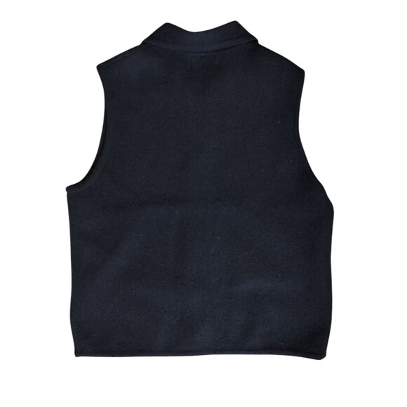Black wool zipper wool vest, Old money balletcore, sustainable and eco-friendly - Picture 4 of 5
